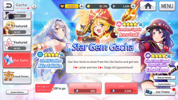 Revue Starlight Re LIVE Gacha System